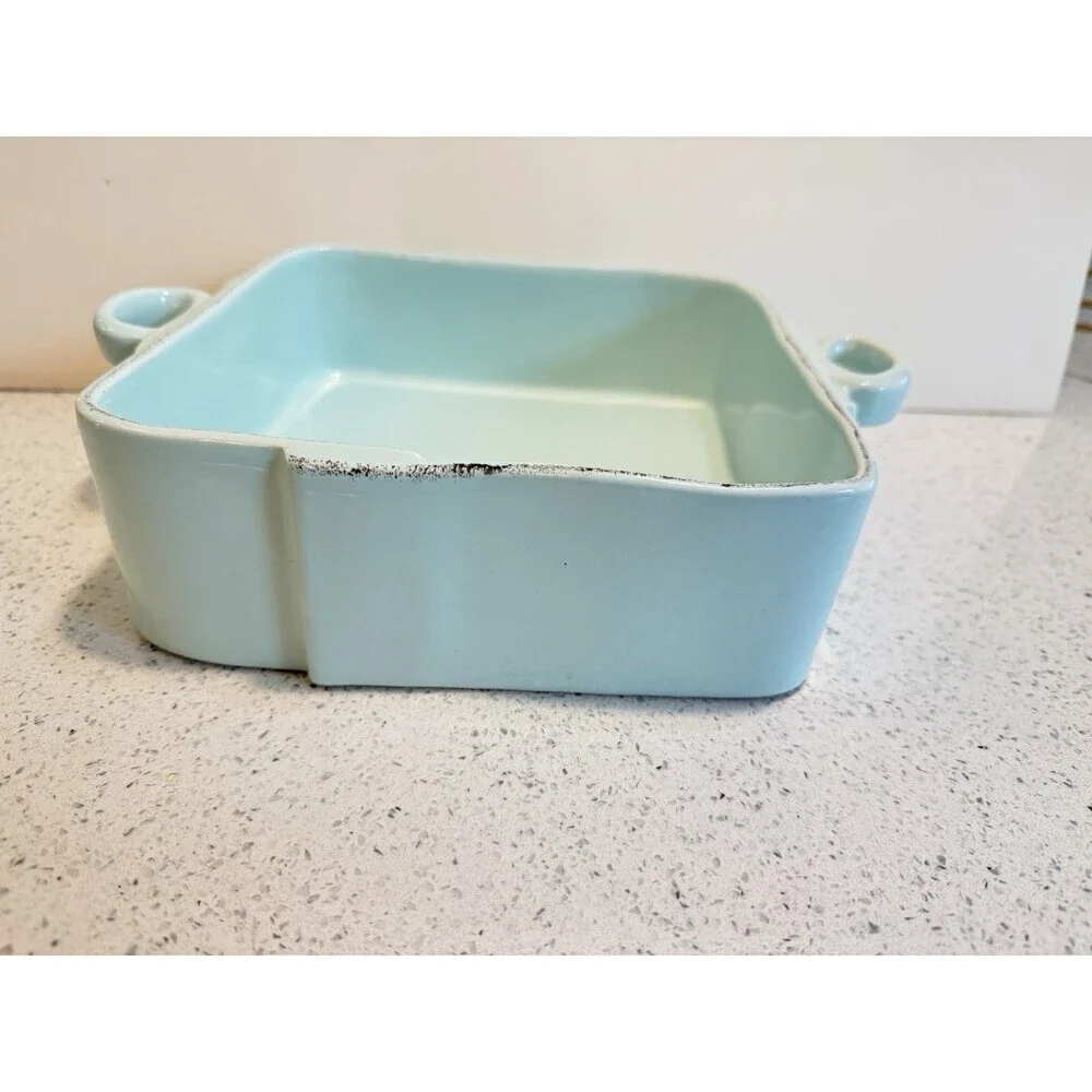 Vietri Italian Rectangle Ceramic Baking Dish Aqua 8